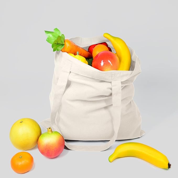 NPBAG 100 Pack 15'' X 16'' Natural Cotton Tote Bags, Lightweight Blank Bulk Cloth bags with 1pc of PTFE Teflon Sheet - Image 4