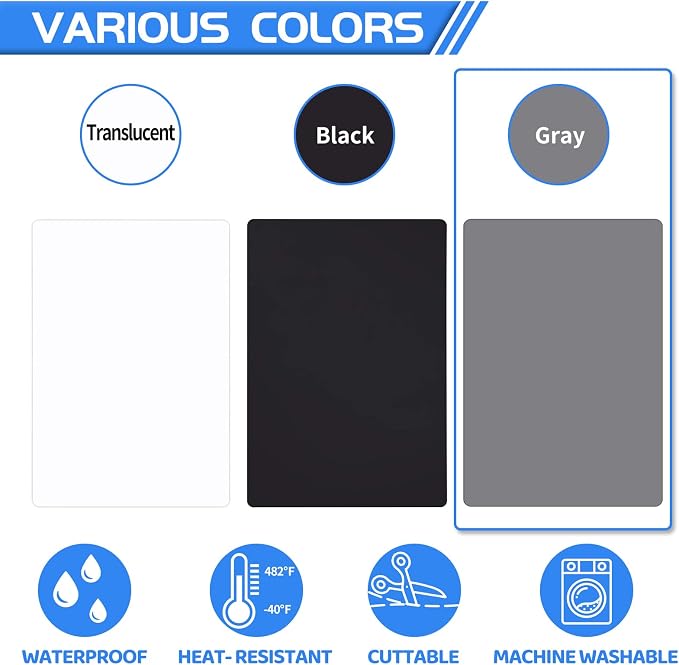 Warome Silicone Mats for Kitchen Counter, 36"X 23.6" Heat Resistant Mats for Countertop, Extra Large Silicone Countertop Protector Mat, Nonstick Counter Mat For Baking/Pastry/Crafts-Gray - Image 8