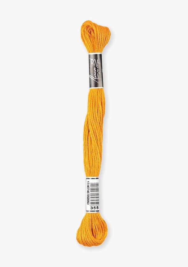 12 Pack of Premium Embroidery Thread Luca-S, 100% Giza Cotton, Oeko TEX Certified Stranded Cotton - 355 / DMC 3853 / Anchor 1003 - Image 2
