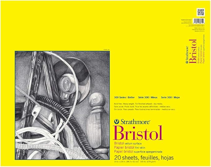 Strathmore 300 Series Bristol Vellum Pad, 19"x24", Tape Bound 20 Sheets by StrathmorePaper