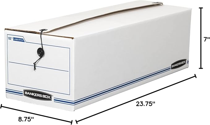 Bankers Box 12-Pack String & Button Check Box, 7" x 8-3/4" x 23-3/4" | Keep checks and specialty forms protected, sorted, and ready to retrieve with secure string-and-button closure. - Image 5