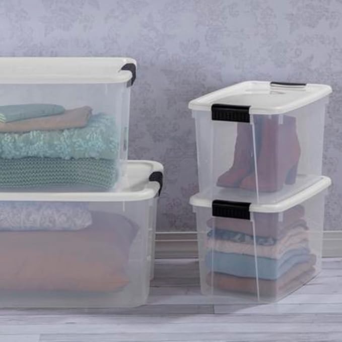 Sterilite Ultra Latch Box with Lids for Home and Office, 30 Quart, 6-Pack | Heavy-Duty and Stackable Plastic Containers with Latches for Closet, Cabinet, Bedroom, Bathroom and Dorm Room Organization - Image 6