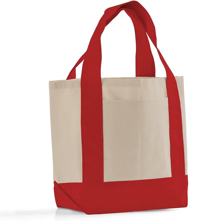 TBF 12 Pack Mini Iconic Canvas Shopping Bags with Gusset – Reusable Eco-Friendly Tote Bags with Handles - Image 2