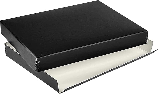 Lineco Museum Archival Storage Box, Drop Front, 9.75x12.75x1.5 in, Black | Acid-Free with Metal Edge, Preserves Picture Longevity, Organize Photos, Newspapers, Prints, Documents, Crafts, DIY - Image 8