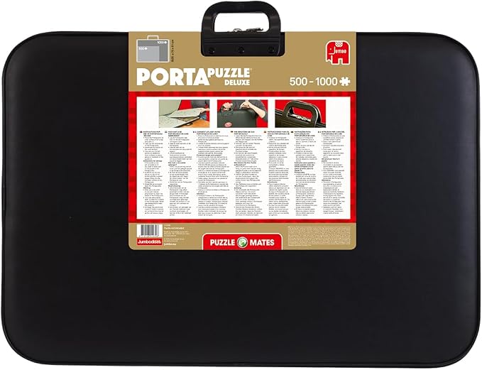 Jumbo, Puzzle Mates, Portapuzzle Deluxe - Standard 1,000 Piece Jigsaw Storage Board Case, Jigsaw Puzzle Accessories, 500-1000 Piece Puzzle Storage | Portable Puzzle Mat with Non-Slip Felt Surface - Premium Leather Puzzle Mat for Puzzles up to 1000 Piec... - Image 8