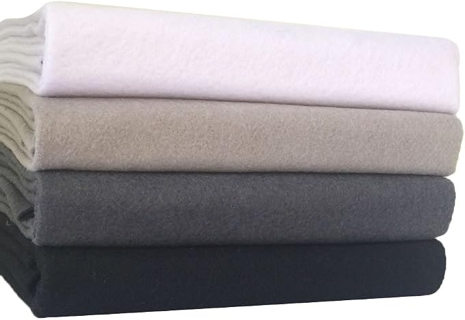4pcs Thick 1.4mm Soft Felt Fabric Sheet Assorted Color Felt Pack DIY Craft Sewing Squares Nonwoven Patchwork (92x90cm Black & White) - Image 5