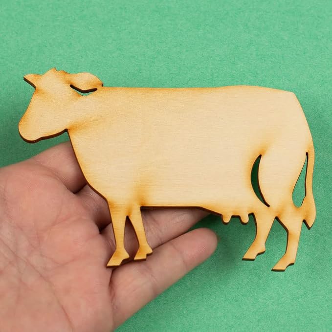Pack of 24 Unfinished Wooden Cow Cutouts - Blank Wood Cutouts are Ready for DIY Crafts, Activities, and Decor from Factory Direct Craft - Image 3