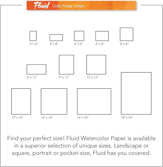 Fluid Watercolor Paper Block, 12 x 16 inches, 15 White Sheets, 140 lb (300 GSM) Cold Press Pad for Artist Painting and Wet Media - Image 6