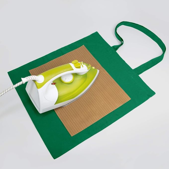 NPBAG 5 Pack 15'' X 16'' Green Cotton Tote Bags, Lightweight Blank Bulk Cloth bags with 1pc of PTFE Teflon Sheet - Image 4