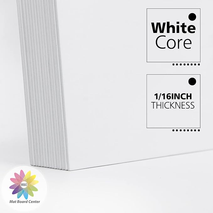 Mat Board Center 16x20 White Matte Boards, 20 Pack | Uncut, Acid-free matboards, Ideal for Frames, Prints, Photos, Crafts - Image 3