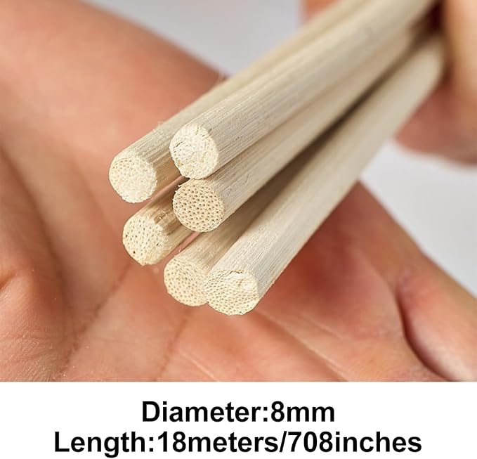 Natural Reed Spline, 500g 8mm Round Reed Coil DIY Cane Webbing Material for Basket Weaving Furniture Wicker Chair Table Repair - Image 2