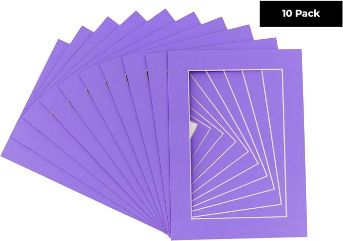 8x10 Mat for 16x20 Frame - Precut Mat Board Acid-Free Light Purple 8x10 Photo Matte For a 16x20 Picture Frame, Premium Matboard for Family Photos, Show Kits, Art, Picture Framing, Pack of 10 Mats - Image 2