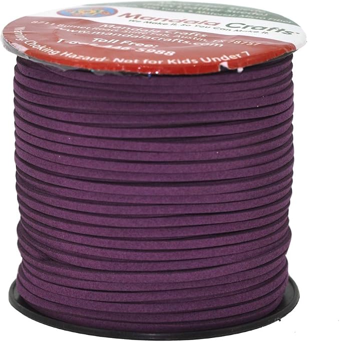Mandala Crafts Faux Suede Cords Purple Leather Cords for Jewelry Making - 2.65mm Leather Laces Leather Strips Flat Vegan Leather Strings for Dream Catchers Supplies by MandalaCrafts