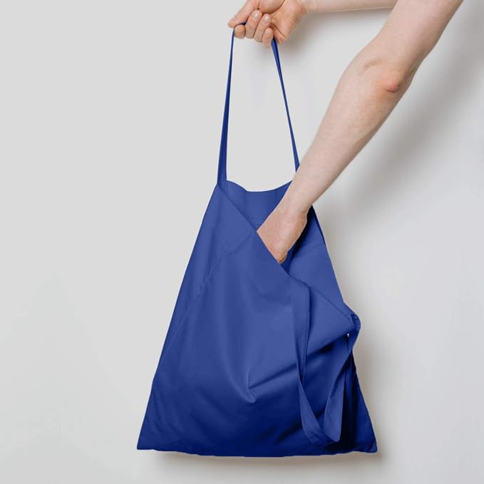 NPBAG 5 Pack 15'' X 16'' Blue Cotton Tote Bags, Lightweight Blank Bulk Cloth bags with 1pc of PTFE Teflon Sheet - Image 2