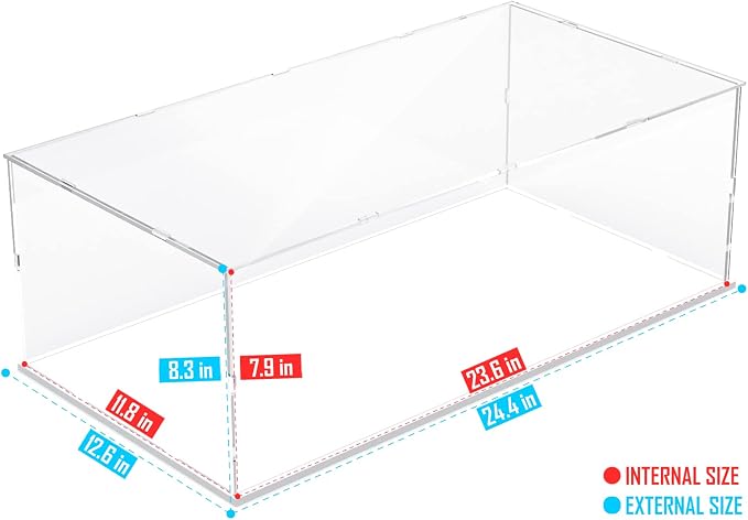 Choowin Acrylic Display Case for Lego Lamborghini Sian McLaren P1 Porsche 911 Ferrari SP3 for Lego Car Display Thickened Clear Display Cases for Collectibles Assemble Dustproof Display Box(White Base) - Image 2