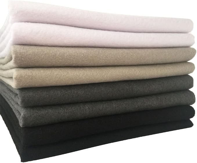 4pcs Thick 1.4mm Soft Felt Fabric Sheet Assorted Color Felt Pack DIY Craft Sewing Squares Nonwoven Patchwork (92x90cm Black & White) by flic-flac