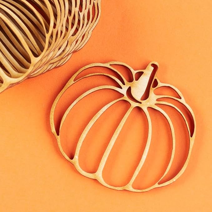 12 Unfinished Wood Pumpkin Cutouts – Made in USA Fall & Halloween Shapes | for Autumn Crafts, Thanksgiving DIY Projects & Seasonal Decorations 3‑1/4" W x 3" H by FactoryDirectCraft