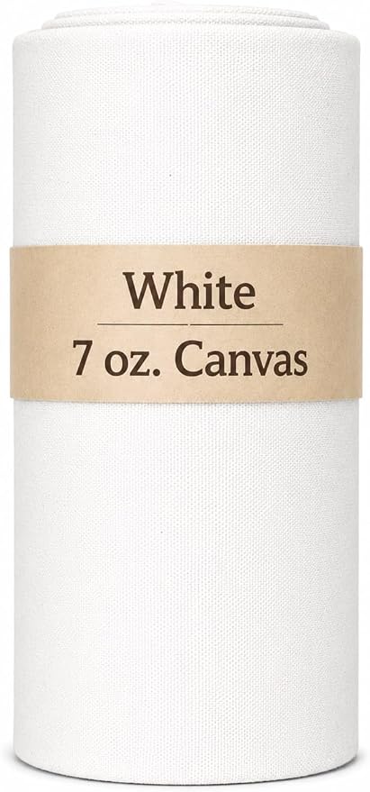 Sedona Designz 60" Wide Cotton Duck Canvas Fabric - 7oz Durable 100% Cotton (White, 20 Yards) by SedonaDesignz