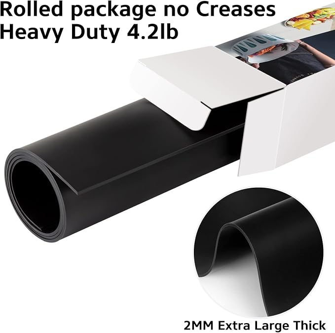 Silicone Mat Heat Resistant Mats for Countertop, Multipurpose Large Silicone Mats for Crafts Kitchen Workbench Size 48x24 inches Thick 2mm,Rolled Package,Black - Image 3