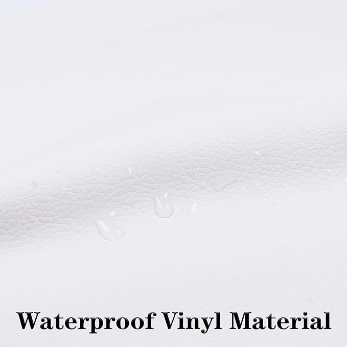Marine Vinyl Fabric Waterproof Leather Material 55"×108" White | Soft Marine Faux Leather Sheets 0.6mm Thick Anti-UV Non-Peeling for Upholstery Boat Seat Automotive Furniture DIY Crafting - Image 2