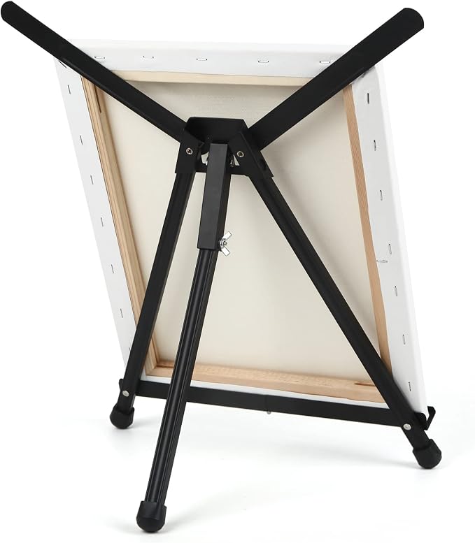 2 Pack 15" to 21" Tabletop Easel for Painting &Display | Black Aluminum Tripod with Rubber Feet, Holds Canvas, Paintings, Books, Photos, Signs - Image 7