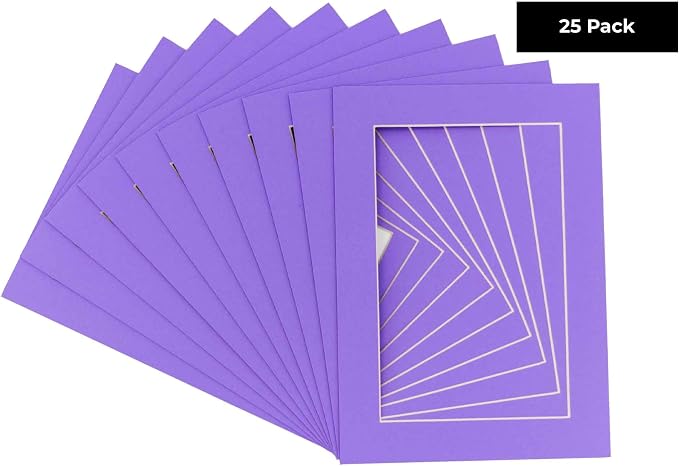 11x14 Mat for 12x18 Frame - Precut Mat Board Acid-Free Light Purple 11x14 Photo Matte For a 12x18 Picture Frame, Premium Matboard for Family Photos, Show Kits, Art, Picture Framing, Pack of 25 Mats - Image 2