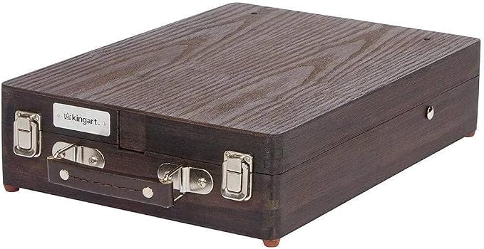 KINGART Adjustable Wood Table Sketchbox Easel, Premium Beechwood Espresso Stain - Portable Artist Desktop Storage Case, Hold All Supplies - Image 7