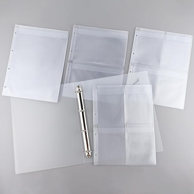 A4 Die Storage Book Binder,Die&Stamp Storage Folder,Page Protectors Pockets Inserts Organizer for Cutting Dies Stencil Album Stamp Crafts,1PCS Storage Book Cover&20PCS Inserts with 1/2/3/4 pockets - Image 3