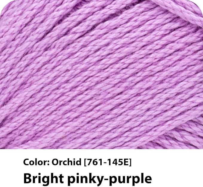 Lion Brand Yarn, 24/7 Cotton Yarn, Orchid, Purple, 1 Pack | Light Worsted 100% Mercerized Cotton Yarn for Crochet, Knitting, Craft, 185 Yards of Natural Fiber for Tees, Bags, Dishcloths - Image 2