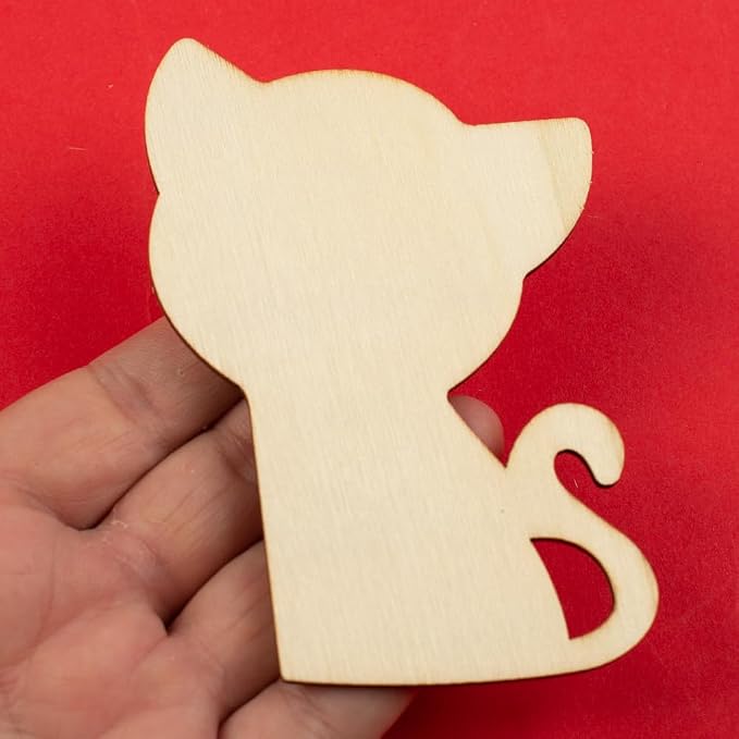 Pack of 24 Kitten and Puppy Wood Cutouts by Factory Direct Craft - Blank Wooden Bulldogs Panthers Wildcats Cat and Dog Pet Shapes for Crafts and DIY Projects (Size: 4" H) - Image 4
