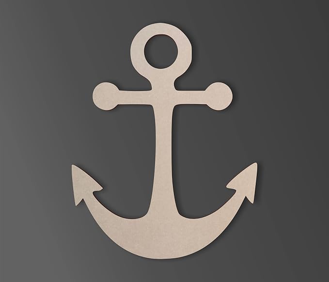 Jess and Jessica Wooden Anchor Wall Art 14 Inches – Home Decor Accent for Wall Hanging and DIY Crafts, Unfinished MDF Anchor Wood Cutout for Living Room, Bedroom or Nautical Seaside Decor - Image 4