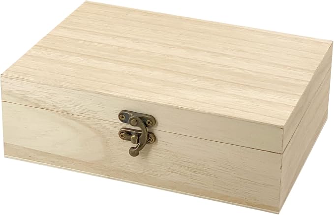 24 Pack Unfinished Wood Box with Lid Crafts 8.3 x 6 x 2.7 Inches Wooden Box for DIY Arts Project - Image 4