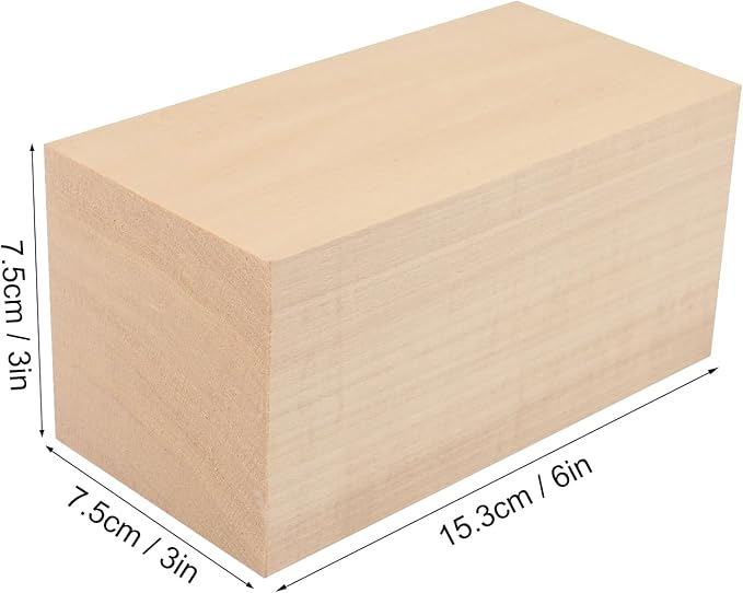 6 Pack Basswood Carving Blocks, 6x3x3 Inches Basswood Blocks for Beginner to Advanced Carvers, Ideal for DIY Projects and Gifts, Soft and Smooth, Easy Whittling and Carving,by GNIEMCKIN - Image 2