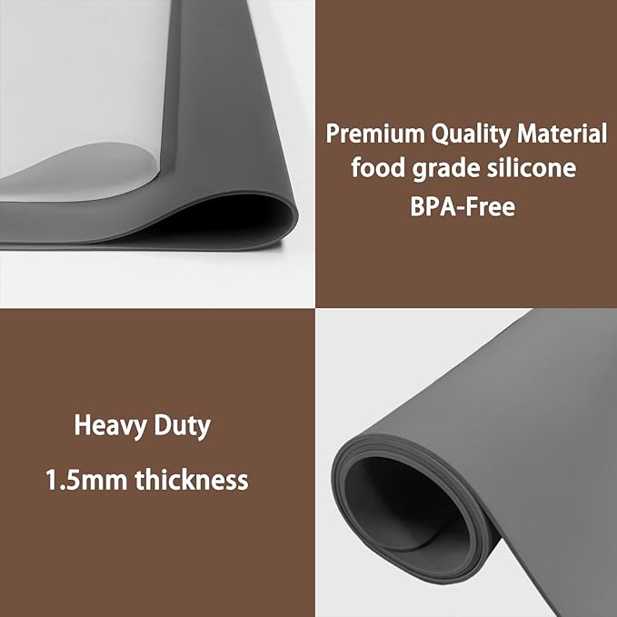 Silicone Mats for Kitchen Counter, 48"x32"(120cmx80cm) Large Heat Resistant Mat Kitchen Island Waterproof Countertop Protector Mat Nons-slip Extra Large Counter Mat, Semitransparent - Image 3