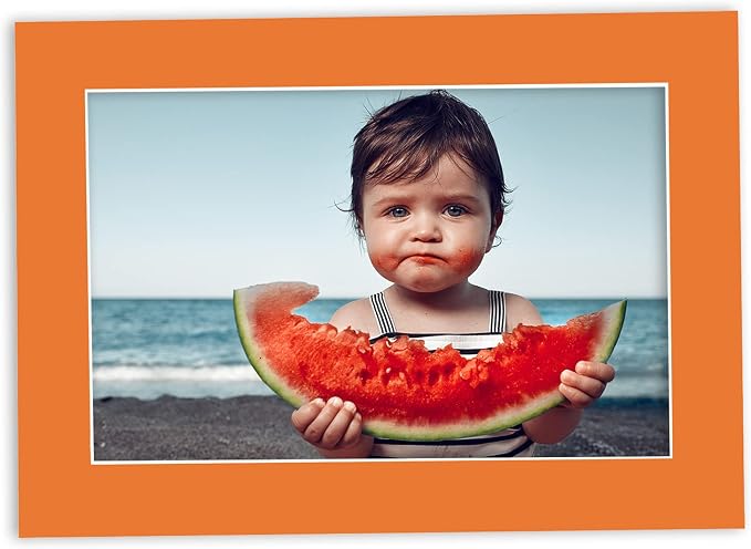 11x14 Mat for 12x18 Frame - Precut Mat Board Acid-Free Show Kit with Backing Board, and Clear Bags Orange 11x14 Photo Matte Made to Fit a 12x18 Picture Frame Matboard for Framing, Pack of 1 Mat - Image 8