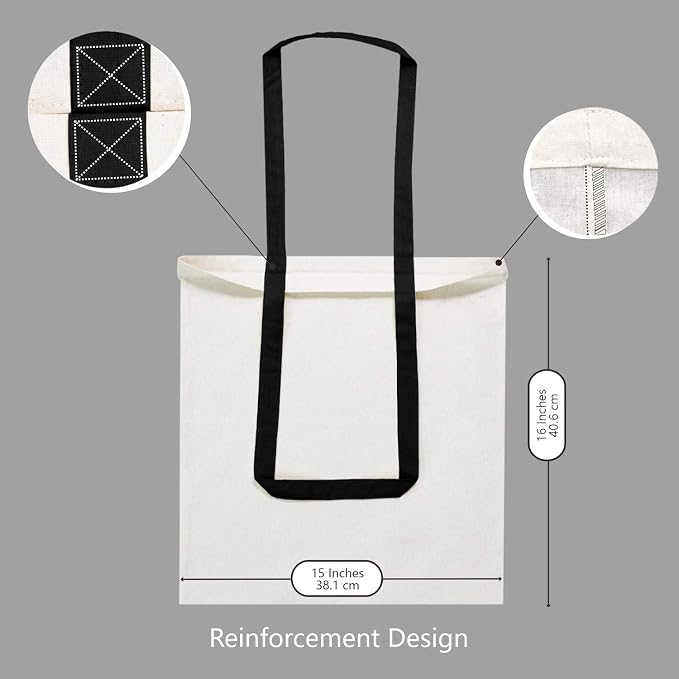 TOPDesign 24-Pack Economical Cotton Tote Bag, Lightweight Medium Reusable Grocery Shopping Cloth Bags, Suitable for DIY, Advertising, Promotion, Gift, Activity - Image 5