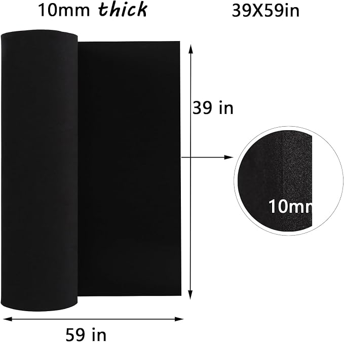 AMZQNART 10mm EVA Foam Sheets Roll 39x59in Black for Cosplay DIY 90kg/m3 | High Density, High stability, Craft Armor and Weapons, Halloween Costumes, Christmas, Easter, Thanksgiving - Image 2