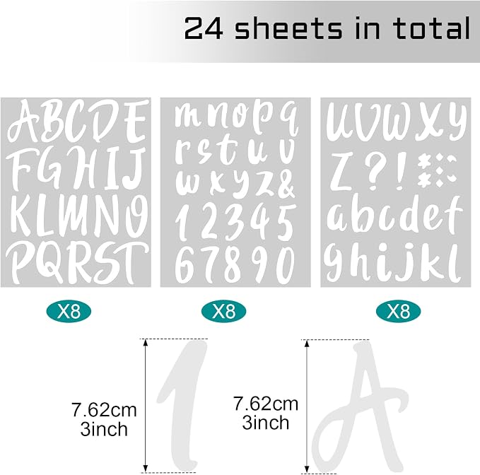 Outus 576 Pcs 8 Sheets Letters Stickers Vinyl Alphabet Number Decals Back to School Supplies for Water Bottles Cups Mailbox Scrapbooking Bulletin Board Classroom Decor(White,3 Inch) - Image 2