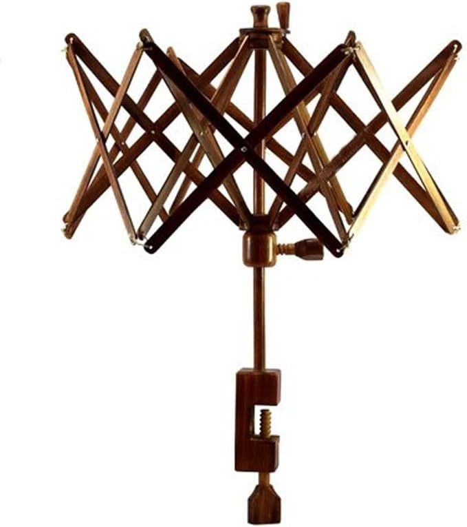 Wooden Yarn Ball Winder - Handcrafted Knitting & Crocheting Yarn Bobbin Winder - Knit Picks Umbrella Yarn Swift Tabletop Winder - Center Pull Wool String Holder Winding Machine (Brown, Umbrella Swift) - Image 2