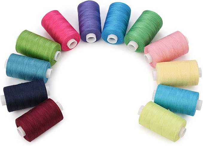 Simthread 12 Colors All Purposes Cotton Quilting Thread for Piecing Sewing Appliqué Embroidery etc - Image 4