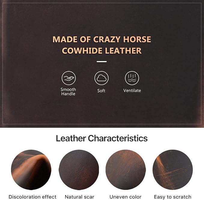 Top Grain Genuine Leather 2 Pen/Pencil Case Bag Organizer, Minimalist Vintage Design, Handmade, Zipper Closure with Stretch Strap, Gift Choice for Man/Woman/Office, Matte Coffee, 2 Slots - Image 8