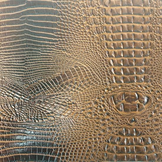 Brown Amazon 3D Embossed Gator Faux Leather Vinyl Fabric - Sold by The Yard - 56" by Unknown