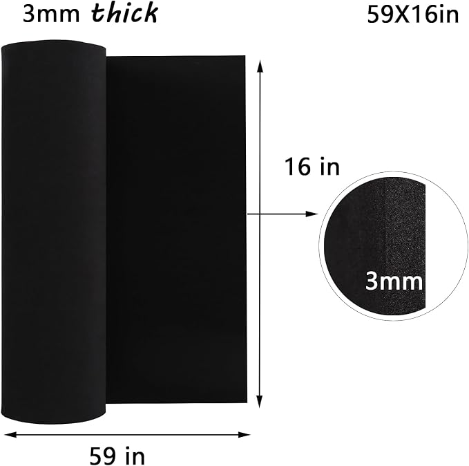 AMZQNART 3mm EVA Foam Sheets Roll 16x59in Black for Cosplay DIY 90kg/m3 | High Density, High stability, Craft Armor and Weapons, Halloween Costumes, Christmas, Easter, Thanksgiving - Image 2