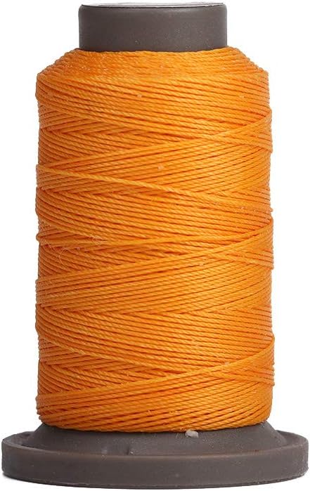 WUTA Leather Sewing Round Waxed Thread New 90 Meter Polyester Hand Sewing Line for Leather Work Cord Tool DIY (Sun Orange, 0.55mm) by WUTA