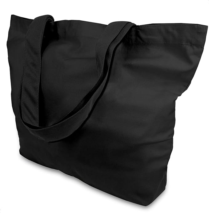 TOPDesign 6-Pack Super Strong Large 12oz Cotton Canvas Tote Bags, Reusable Grocery Shopping Cloth Bags, Fashionable Two-Tone Totes for Crafts, DIY Your Creative Designs by TOPDesign