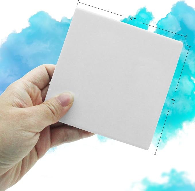 48 Pack Sublimation Blanks Coasters Bulk, 4 Inch Glossy White Glazed Ceramic Tiles Bulk with Cork Backing Pads, Heat Transfer Cup Mat for DIY Crafts Home Kitchen Decor (Square 48PCS) | Glazed Ceramic Tiles Bulk, Cork Backing Pads, Heat Transfer Cup Mat... - Image 3