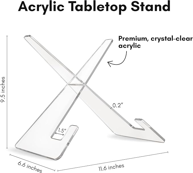 Americanflat Acrylic Easel Stand - 10" Tabletop Easel and Plate Stand - Lightweight Display Holders for Photos, Cards, Frames, Books, Magazines, Albums - Home or Office Decor - Image 2