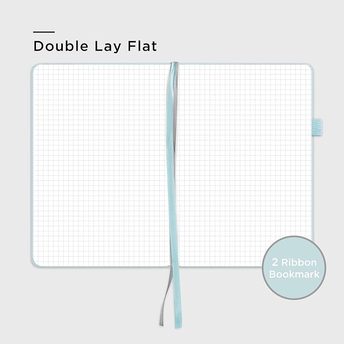 &And Per Se Graph Notebook, 5mm Grid, A5 Hardcover, 160 Pages 100gsm Thick Paper, Grid Journal for Diagrams, Wireframes, CAD Sketches (Cyan) - Image 4