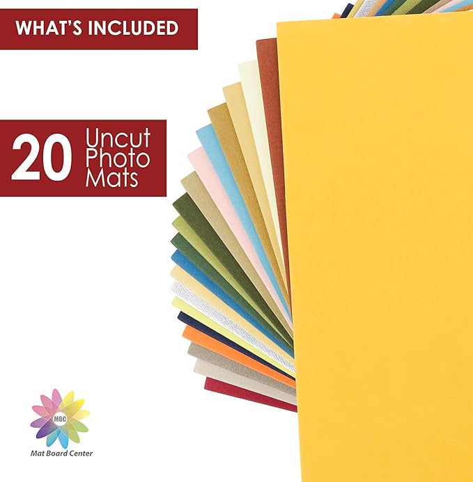 20 Pack 5x7 Uncut Matte Boards, Assorted Colors | Acid-free Backing Matt Boards, Ideal for Frames, Prints, Photos, Crafts - Image 4