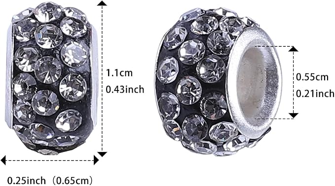 Aipridy Large Hole European Beads, Craft Supplies Kit，Assorted Mixed Color Lampwork Spacer Beads for DIY Bracelet Jewelry Making (120, Mixed) - Image 4